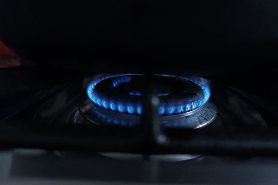 Fire Gas Blue Flames Stove Heat 1