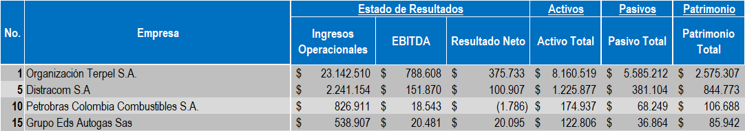 Empresas Combustible 2022