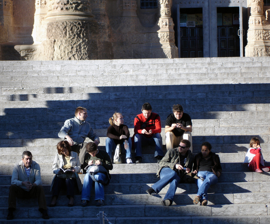 Young People Sitting On Stairs 1431740